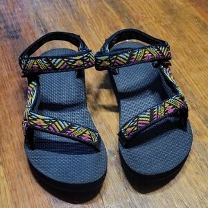 Teva Kids Sandals - Black with Multicolor Pattern